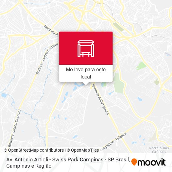 Av. Antônio Artioli - Swiss Park Campinas - SP Brasil mapa
