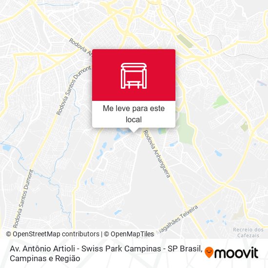 Av. Antônio Artioli - Swiss Park Campinas - SP Brasil mapa