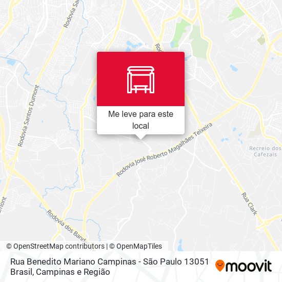 Rua Benedito Mariano Campinas - São Paulo 13051 Brasil mapa