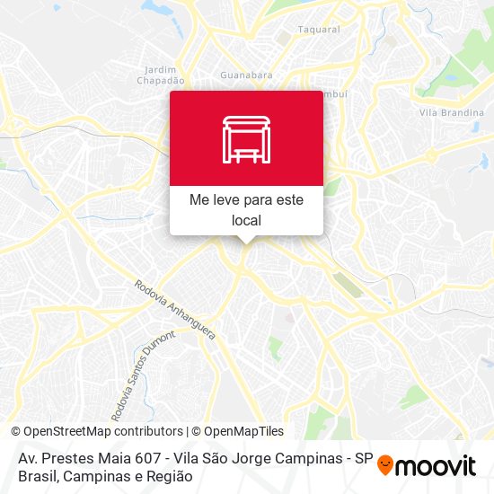 Av. Prestes Maia 607 - Vila São Jorge Campinas - SP Brasil mapa