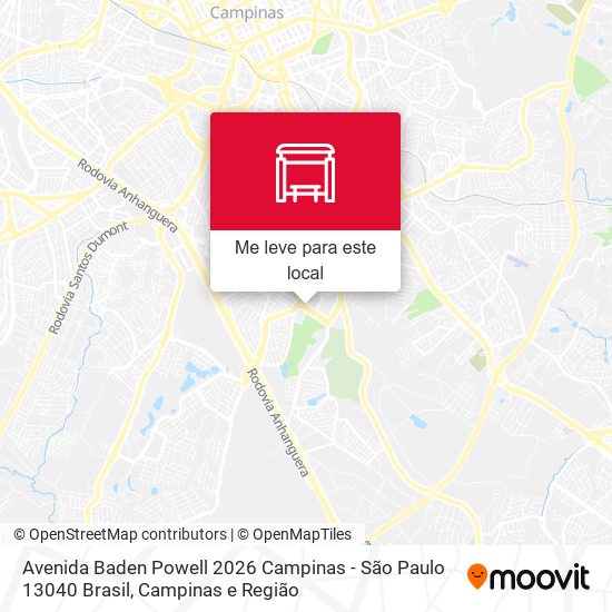 Avenida Baden Powell 2026 Campinas - São Paulo 13040 Brasil mapa