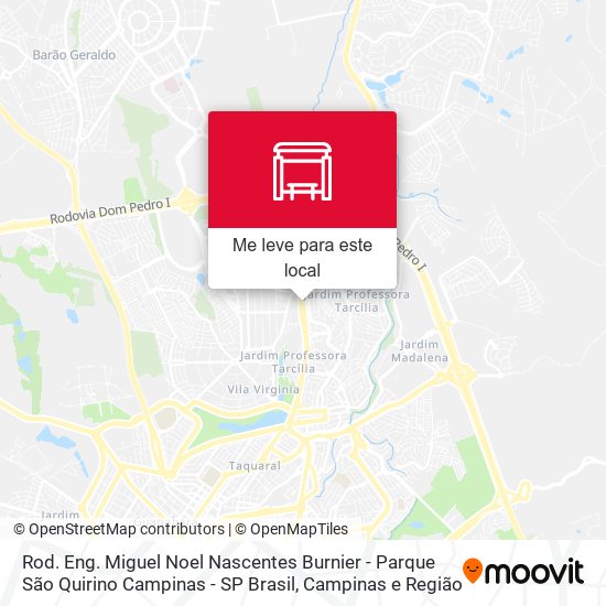 Rod. Eng. Miguel Noel Nascentes Burnier - Parque São Quirino Campinas - SP Brasil mapa