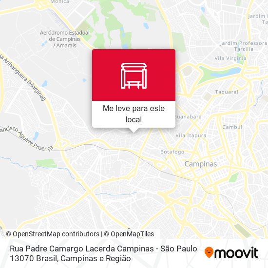 Rua Padre Camargo Lacerda Campinas - São Paulo 13070 Brasil mapa