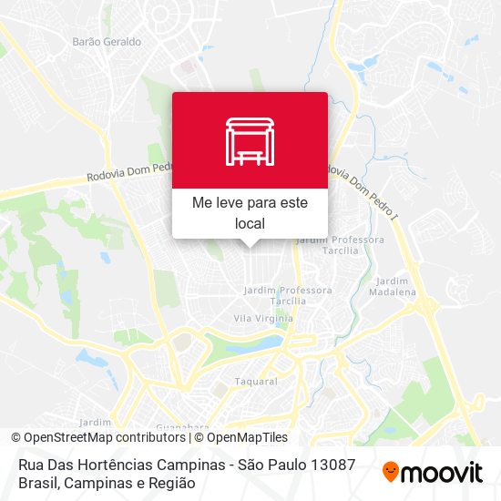 Rua Das Hortências Campinas - São Paulo 13087 Brasil mapa
