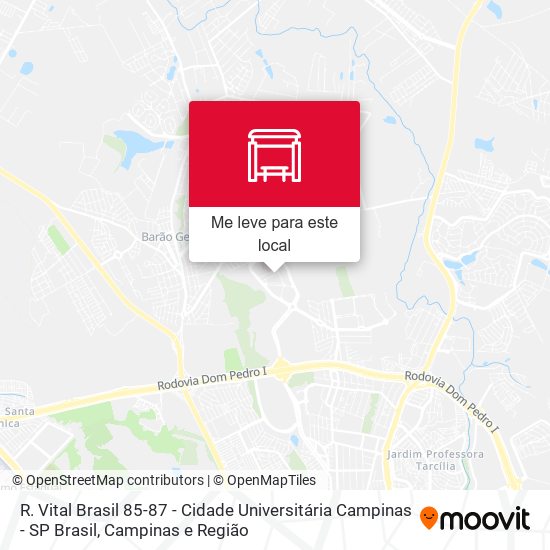 R. Vital Brasil 85-87 - Cidade Universitária Campinas - SP Brasil mapa