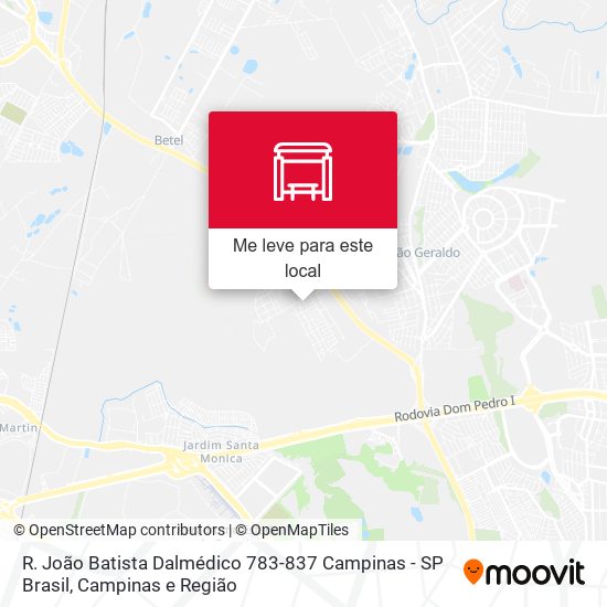 R. João Batista Dalmédico 783-837 Campinas - SP Brasil mapa
