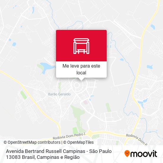 Avenida Bertrand Russell Campinas - São Paulo 13083 Brasil mapa