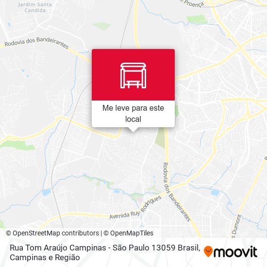 Rua Tom Araújo Campinas - São Paulo 13059 Brasil mapa