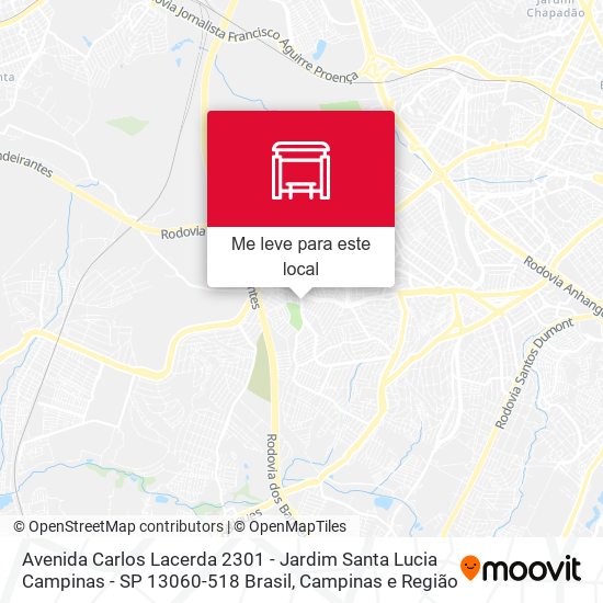 Avenida Carlos Lacerda 2301 - Jardim Santa Lucia Campinas - SP 13060-518 Brasil mapa