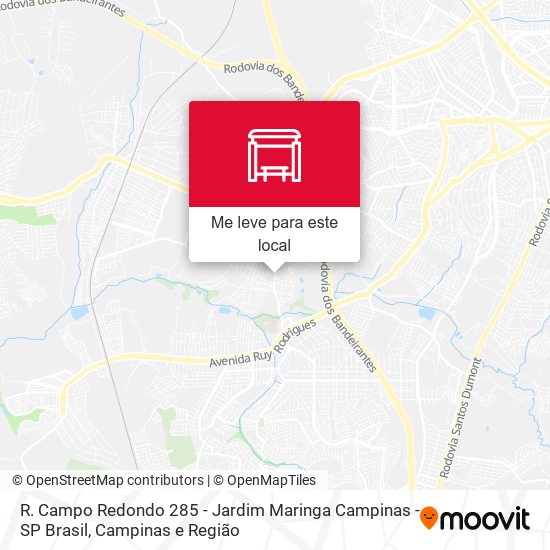 R. Campo Redondo 285 - Jardim Maringa Campinas - SP Brasil mapa