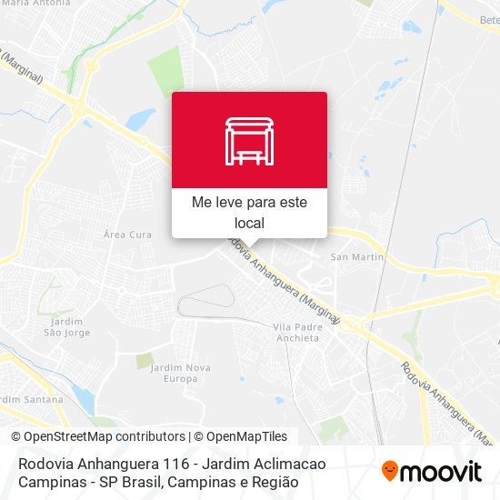Rodovia Anhanguera 116 - Jardim Aclimacao Campinas - SP Brasil mapa
