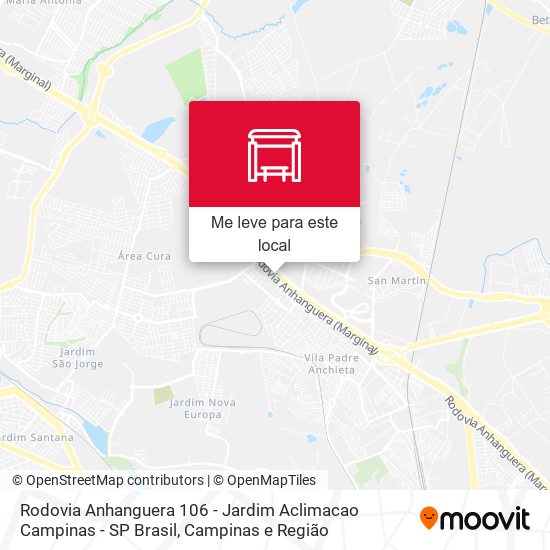 Rodovia Anhanguera 106 - Jardim Aclimacao Campinas - SP Brasil mapa