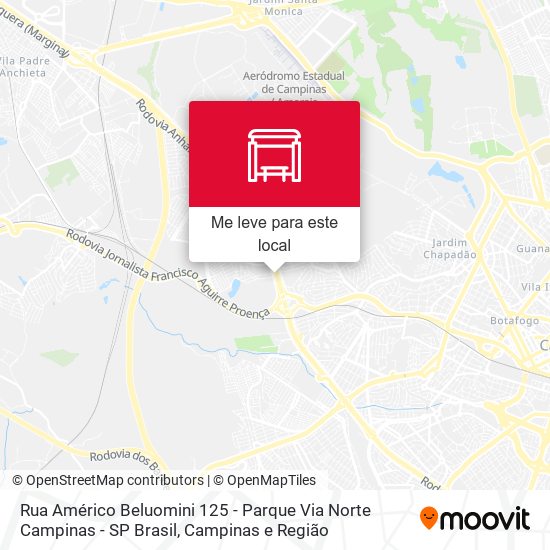 Rua Américo Beluomini 125 - Parque Via Norte Campinas - SP Brasil mapa