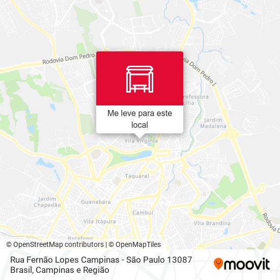 Rua Fernão Lopes Campinas - São Paulo 13087 Brasil mapa