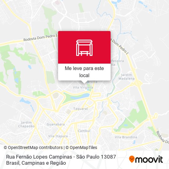 Rua Fernão Lopes Campinas - São Paulo 13087 Brasil mapa