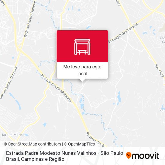 Estrada Padre Modesto Nunes Valinhos - São Paulo Brasil mapa