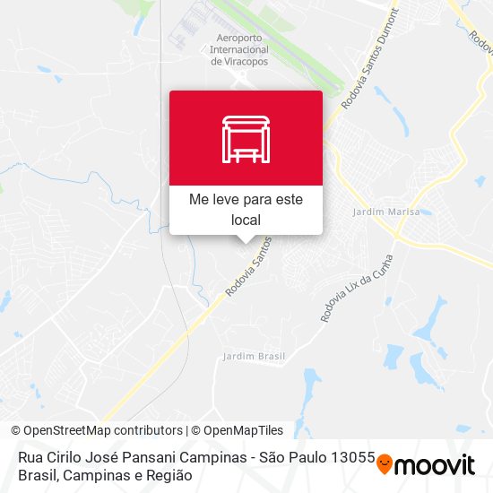 Rua Cirilo José Pansani Campinas - São Paulo 13055 Brasil mapa