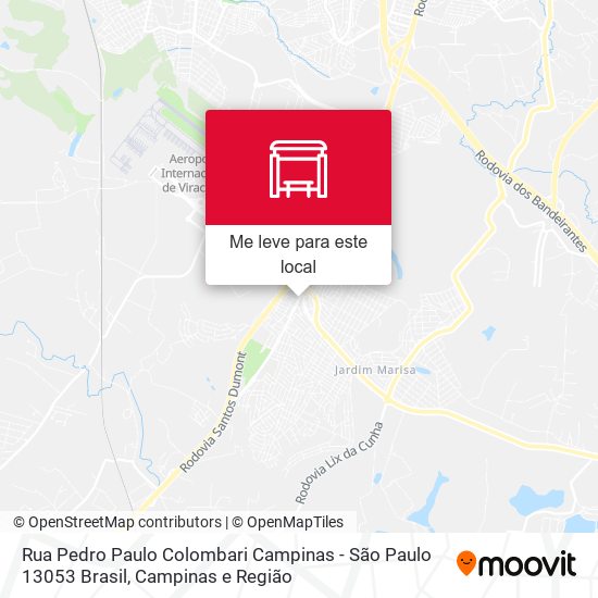 Rua Pedro Paulo Colombari Campinas - São Paulo 13053 Brasil mapa