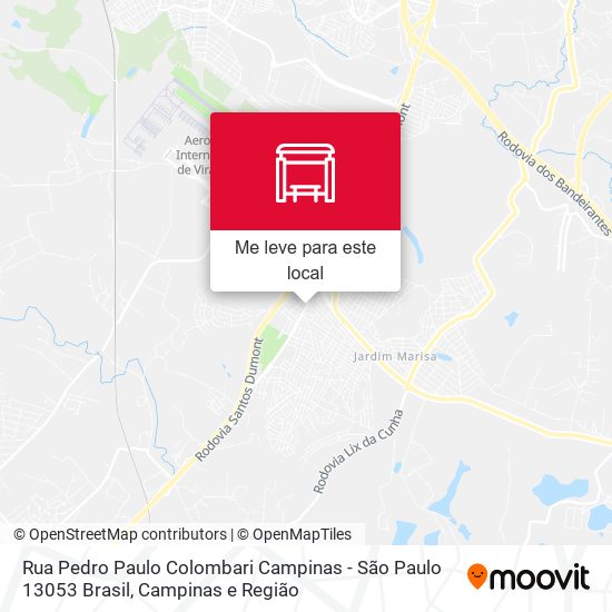 Rua Pedro Paulo Colombari Campinas - São Paulo 13053 Brasil mapa
