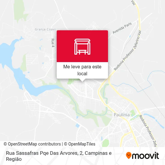 Rua Sassafras Pqe Das Arvores, 2 mapa