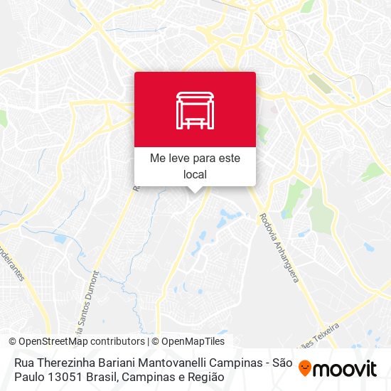 Rua Therezinha Bariani Mantovanelli Campinas - São Paulo 13051 Brasil mapa