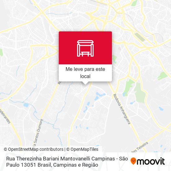 Rua Therezinha Bariani Mantovanelli Campinas - São Paulo 13051 Brasil mapa
