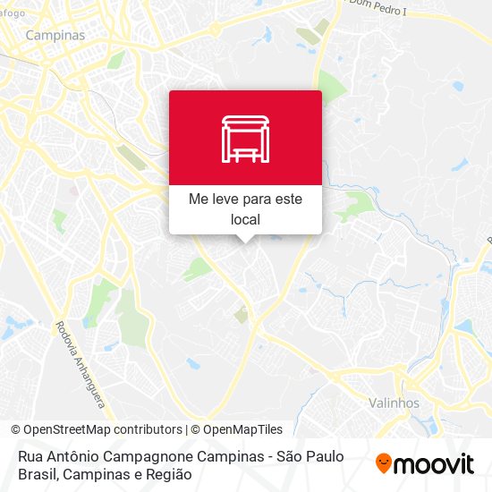 Rua Antônio Campagnone Campinas - São Paulo Brasil mapa