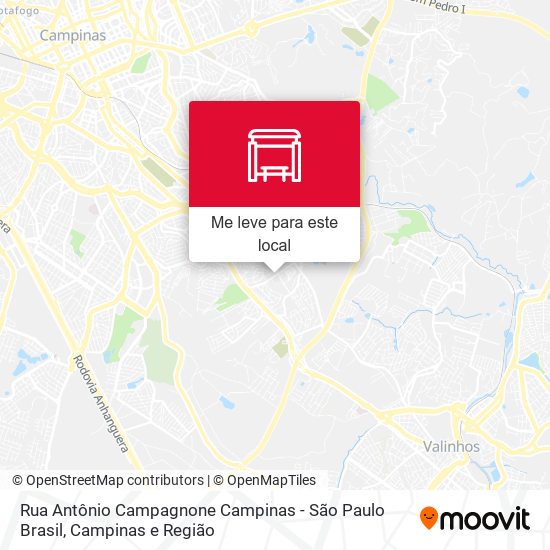 Rua Antônio Campagnone Campinas - São Paulo Brasil mapa