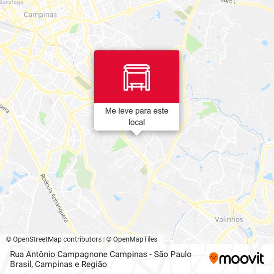 Rua Antônio Campagnone Campinas - São Paulo Brasil mapa