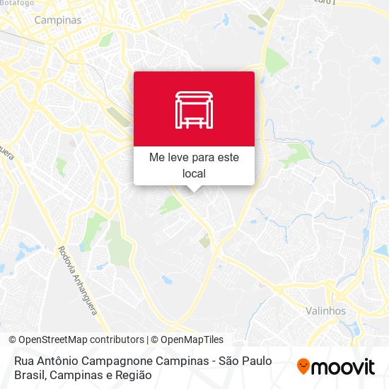 Rua Antônio Campagnone Campinas - São Paulo Brasil mapa