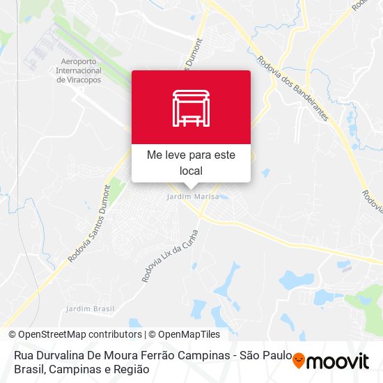 Rua Durvalina De Moura Ferrão Campinas - São Paulo Brasil mapa