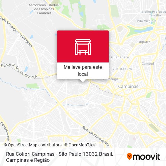Rua Colibri Campinas - São Paulo 13032 Brasil mapa