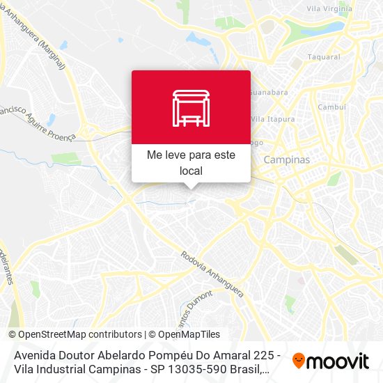 Avenida Doutor Abelardo Pompéu Do Amaral 225 - Vila Industrial Campinas - SP 13035-590 Brasil mapa