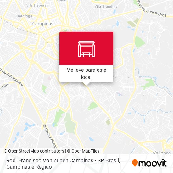 Rod. Francisco Von Zuben Campinas - SP Brasil mapa