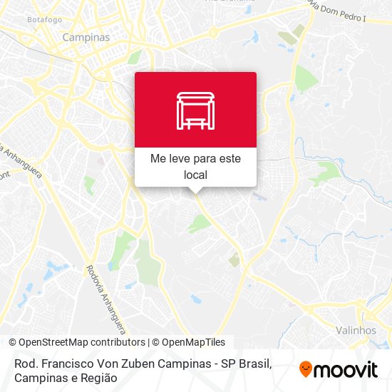 Rod. Francisco Von Zuben Campinas - SP Brasil mapa