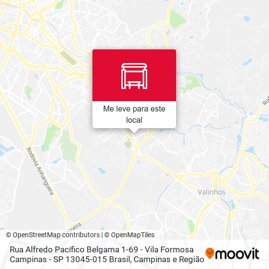 Rua Alfredo Pacífico Belgama 1-69 - Vila Formosa Campinas - SP 13045-015 Brasil mapa
