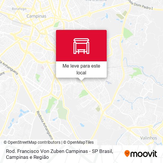 Rod. Francisco Von Zuben Campinas - SP Brasil mapa