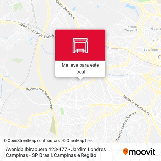 Avenida Ibirapuera 423-477 - Jardim Londres Campinas - SP Brasil mapa