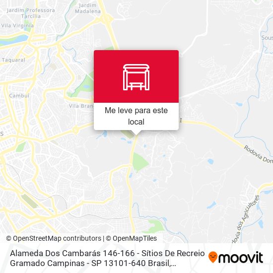Alameda Dos Cambarás 146-166 - Sítios De Recreio Gramado Campinas - SP 13101-640 Brasil mapa