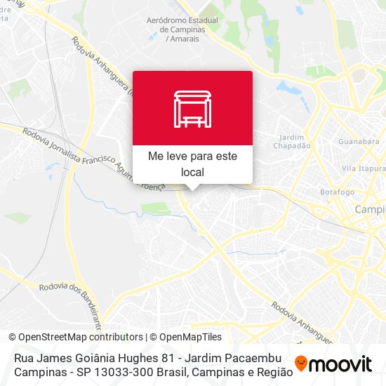 Rua James Goiânia Hughes 81 - Jardim Pacaembu Campinas - SP 13033-300 Brasil mapa