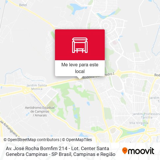 Av. José Rocha Bomfim 214 - Lot. Center Santa Genebra Campinas - SP Brasil mapa
