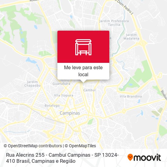 Rua Alecrins 255 - Cambuí Campinas - SP 13024-410 Brasil mapa