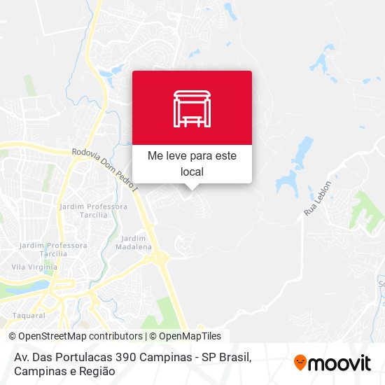 Av. Das Portulacas 390 Campinas - SP Brasil mapa