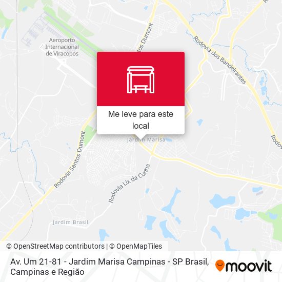 Av. Um 21-81 - Jardim Marisa Campinas - SP Brasil mapa