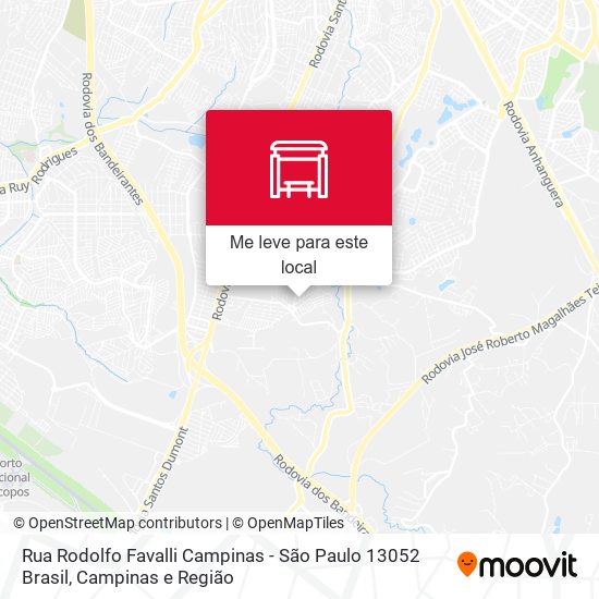Rua Rodolfo Favalli Campinas - São Paulo 13052 Brasil mapa