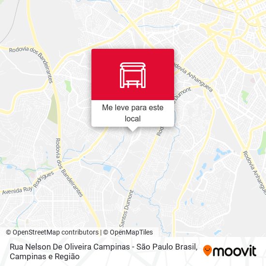 Rua Nelson De Oliveira Campinas - São Paulo Brasil mapa
