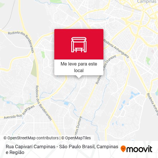 Rua Capivarí Campinas - São Paulo Brasil mapa