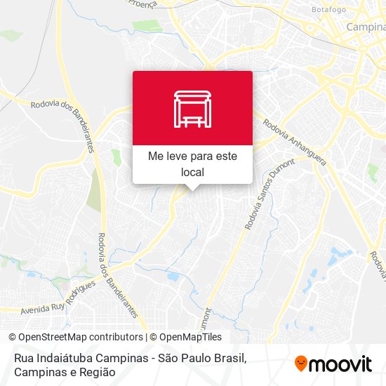 Rua Indaiátuba Campinas - São Paulo Brasil mapa
