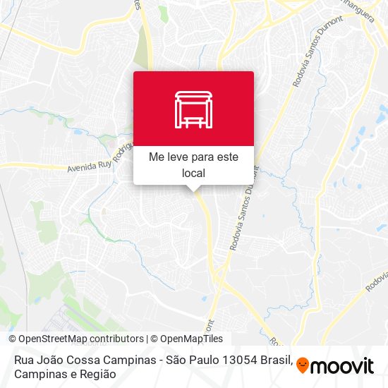 Rua João Cossa Campinas - São Paulo 13054 Brasil mapa