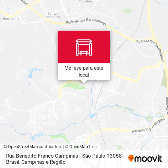 Rua Benedito Franco Campinas - São Paulo 13058 Brasil mapa